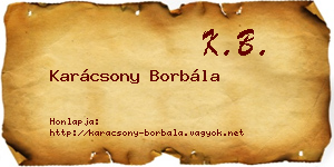 Karácsony Borbála névjegykártya